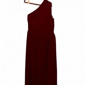 Azazie One-Shoulder Burgundy Evening Gown